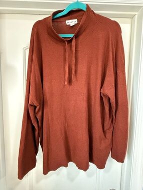Rust Crewneck Pullover Sweater 3X Ava & Viv